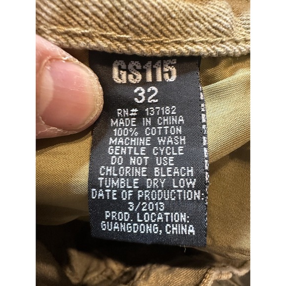 GS115 Jeans Mens 32x31 Tan Khaki Straight Leg 100% Cotton Denim Casual 5 Pocket - Picture 15 of 16